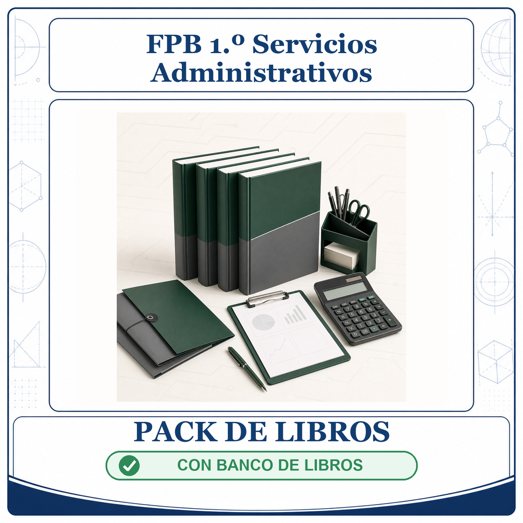 PACK LIBROS FPB 1º Servicios Administrativos - CON banco